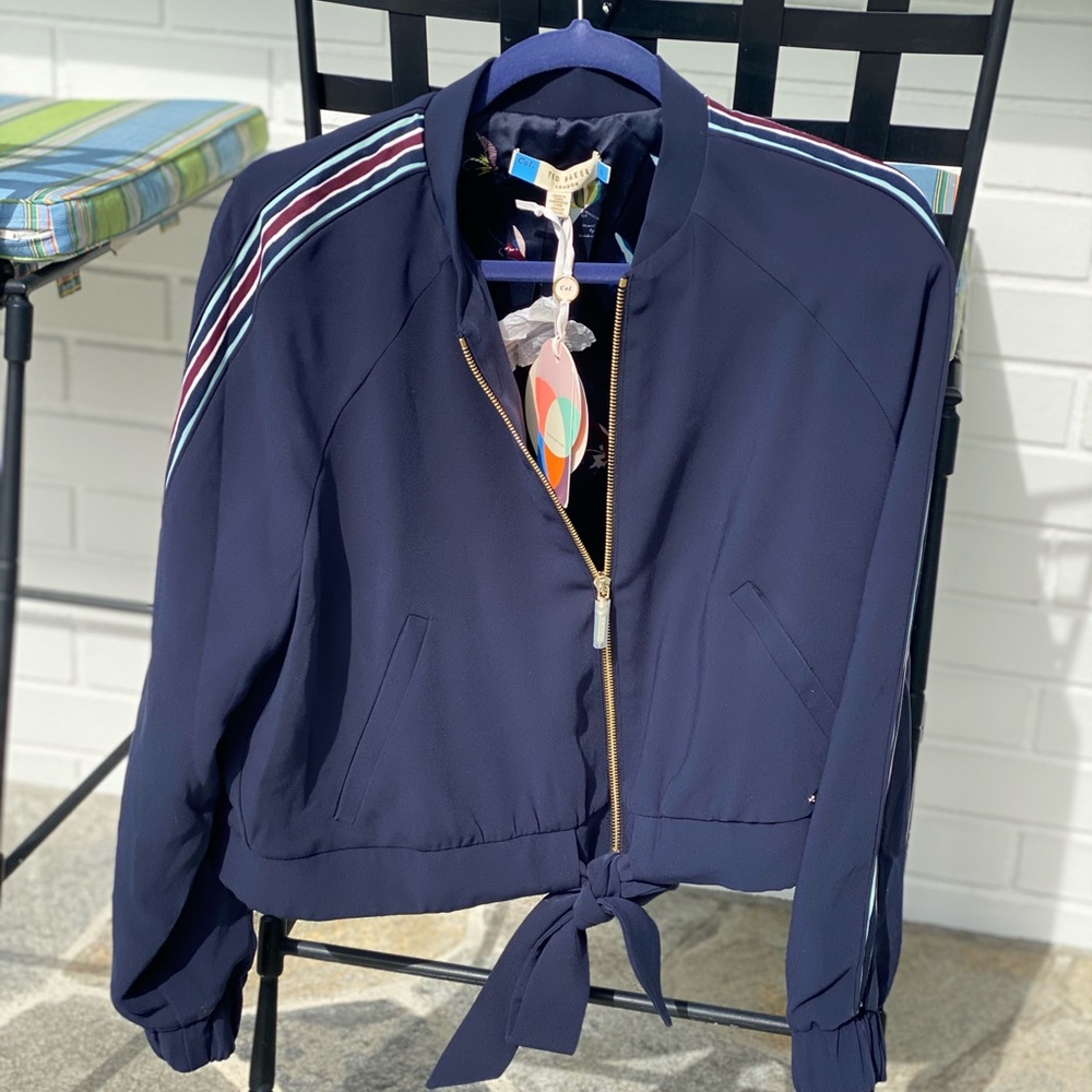 Ted Baker size 4 navy Zip up jacket